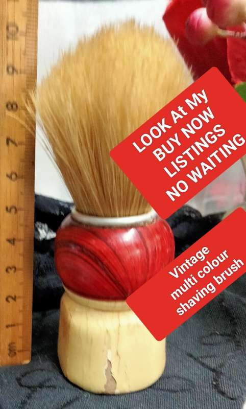 Vintage Shaving Brush Multi colour distressed Look at my Buy Now listings No Waiting