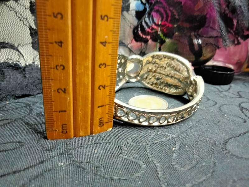 Bangle large  pink Crystal+pave crystals hinged clamper Look at my Buy Now listings No Waiting