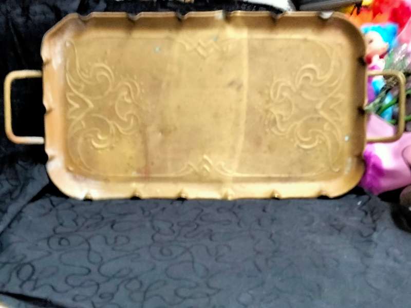 Antique  c1900Art Nouveau Solid BRASS Tray Joseph Sankey+Sons Bilston LOOK At My BUY NOW *NO WAITING