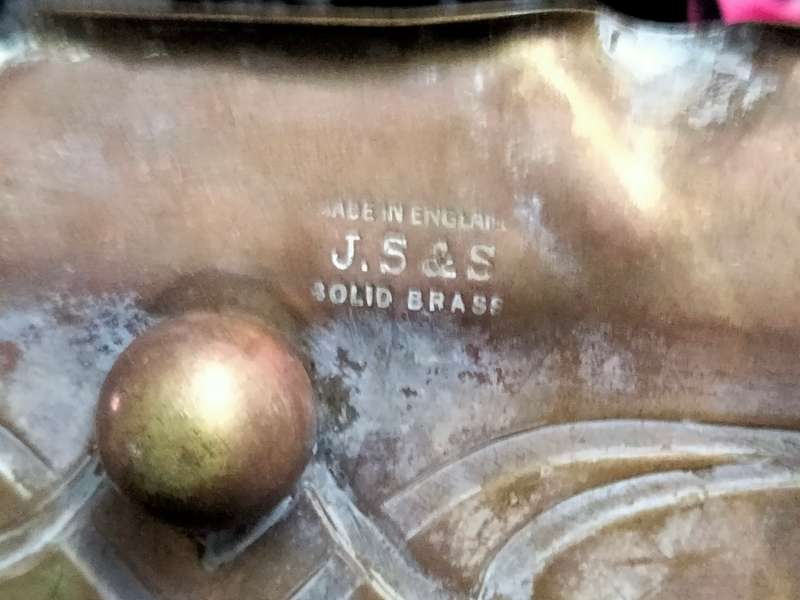 Antique  c1900Art Nouveau Solid BRASS Tray Joseph Sankey+Sons Bilston LOOK At My BUY NOW *NO WAITING