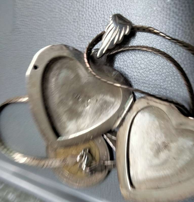 VTGLocket+Choker Chain925 Italy+HEART Sterling Silver 925 double sided LOOK atMy BUY NOW-NO WAITING