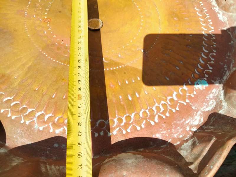 1 LARGE Round  BRASS TRAY 70 cm diam. depth 6 cm*Showing Ware *LOOK At My BUY NOW *NO WAITING