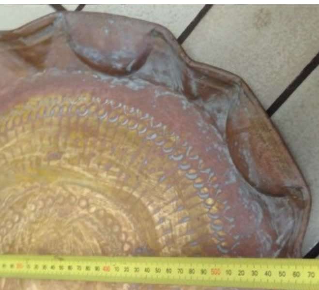 1 LARGE Round  BRASS TRAY 70 cm diam. depth 6 cm*Showing Ware *LOOK At My BUY NOW *NO WAITING
