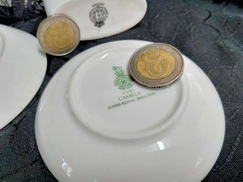 3  PIN Trays*Royal Doulton*Tuscan*Royal Worcester+2 Tooth Pick Holders*LOOK At My BUY NOW*NO WAITING