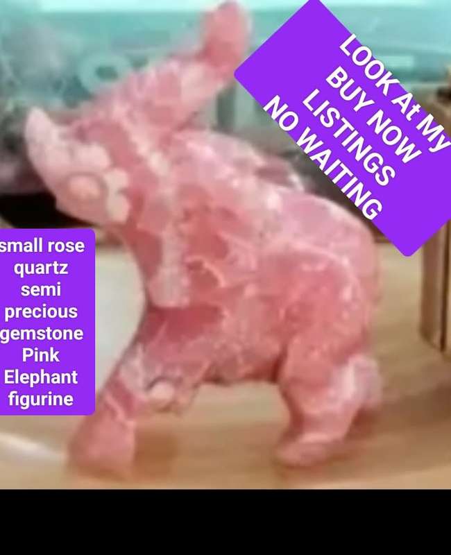 1 Rose Quartz PINK Elephant figurine Small Look at my Buy Now listings No Waiting