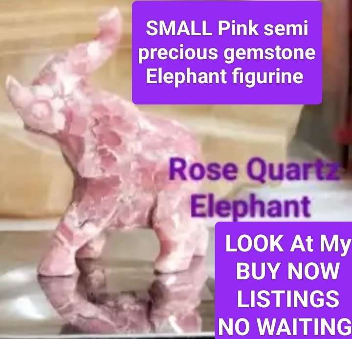 1 Rose Quartz PINK Elephant figurine Small Look at my Buy Now listings No Waiting