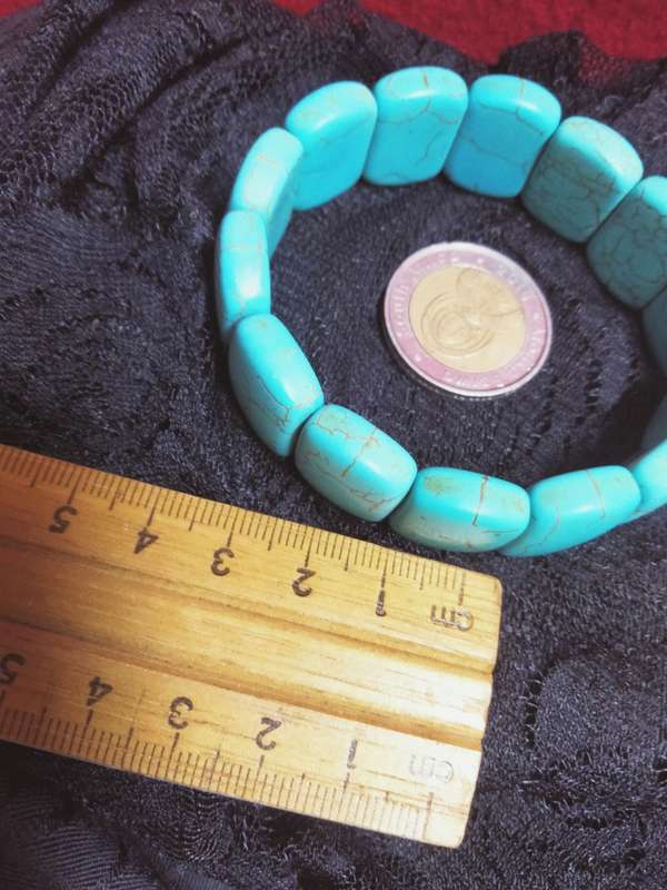 BANGLE Simulated Torquoise Howlite beads Stretch bangle SEMI PRECIOUS GEM STONE