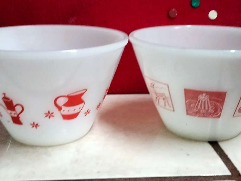 2 Milk Glass Mixing Bowls Decor Novelty - Look at my Buy Now listings No Waiting