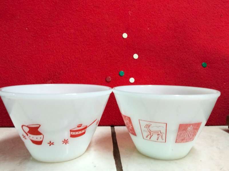 2 Milk Glass Mixing Bowls Decor Novelty - Look at my Buy Now listings No Waiting