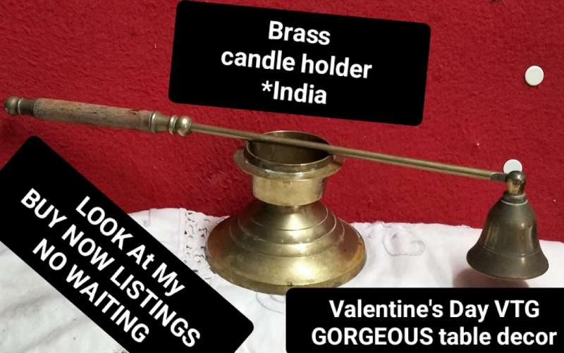 STUNNING BRASS 1 Candle Snuffers 1 Candlestick