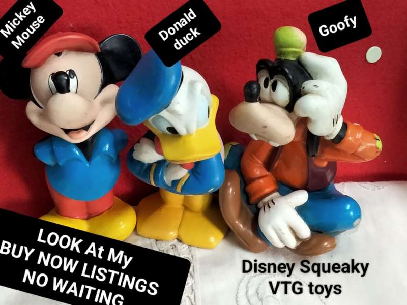 3 Vintage Disney Squeaky Toys All one bidLOOK At My BUY NOW LISTINGS NO WAITING