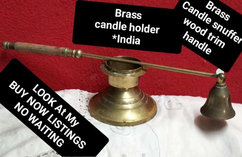 STUNNING BRASS 1 Candle Snuffers 1 Candlestick