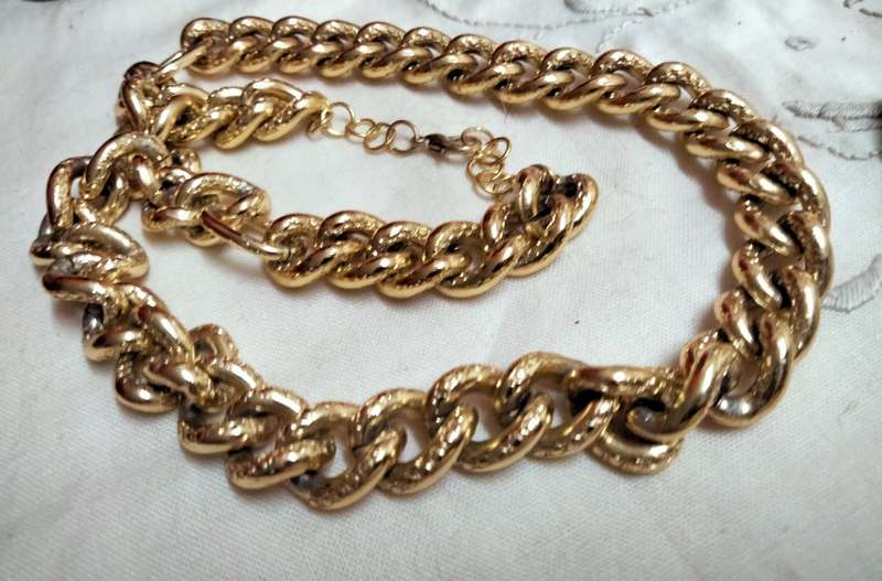 STATEMENT Gold Plate CHUNKY Oval link NECKLACE 42cm 1cm 42gramsLOOK At My BUY NOW* NO WAITING