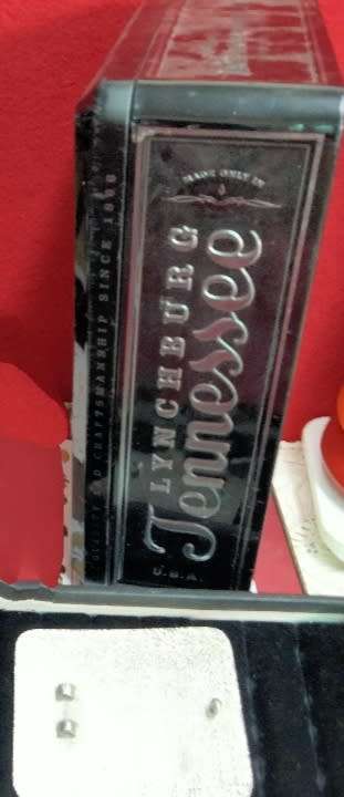 Belt BUCKLE+ Tin empty JACK DANIELS OLD TIME No.7 TENNESSEE WHISKEY 2COLOUR ENAMEL SILVER TONE METAL