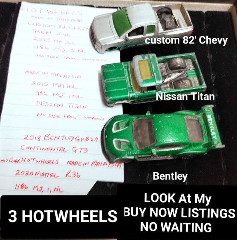 toys HOTWHEELS  3 cars - Custom 82` Chevy +Nissan Titan+ Bentley