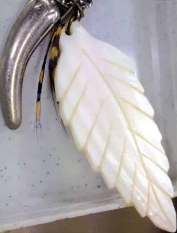 Genuine MOTHER Of Pearl Leaf Metal Chilli on Chains