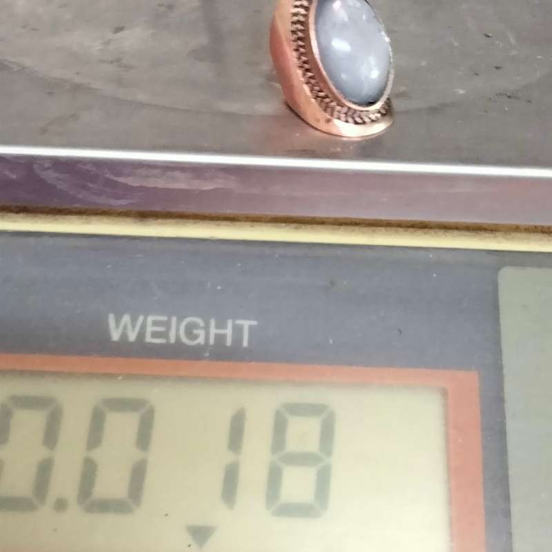 Dress RING Vintage  moon composite Caboshone Stone Cooper tone LOOK At My BUY NOW LISTING NO WAITING