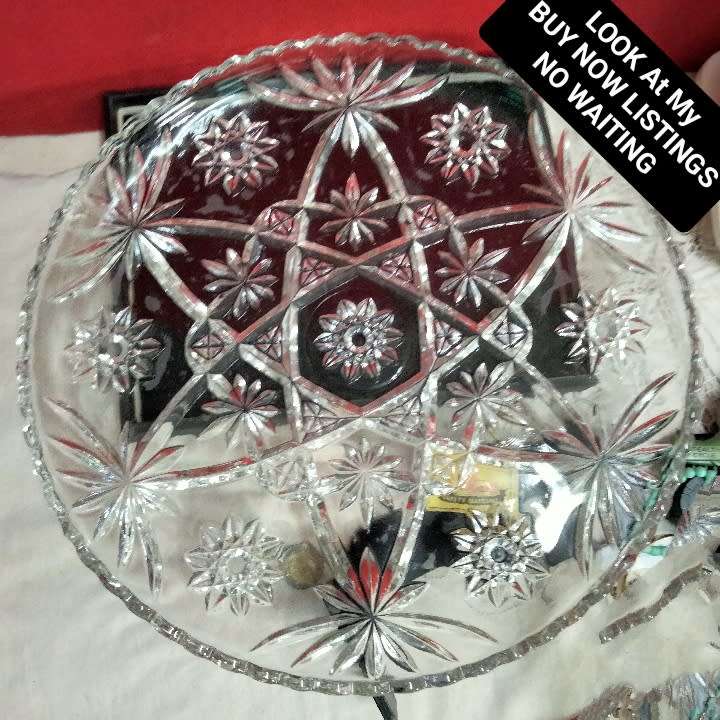 EXQUISITE**1950-60s Anchor Hocking Prescut Serving Platter OR Dressing table VANITY tray READ LOOK