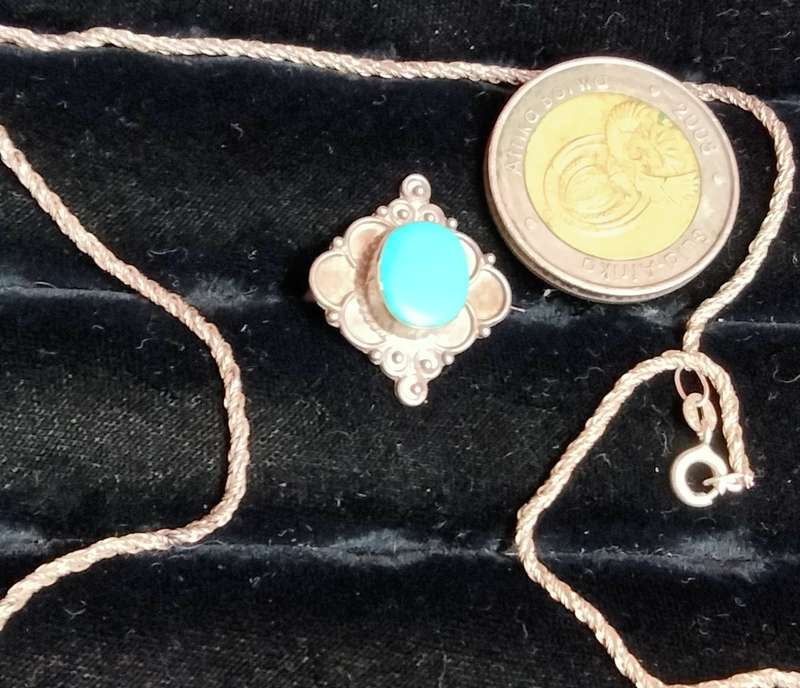 Neck chain* 925stamp on Bale +Dress ring 925 Torquoise faux LOOK  At My BUY NOW LISTINGS NO WAITING