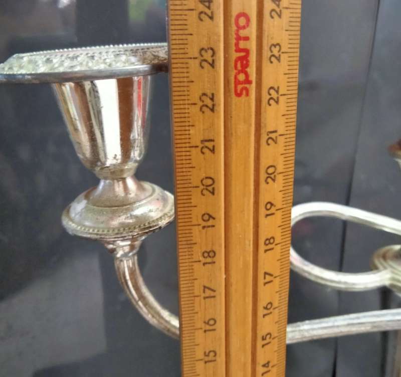 EPNS Candelabra 2cross over ARMS -Middle Flame finial+Embossing Intricate edges top+base rim