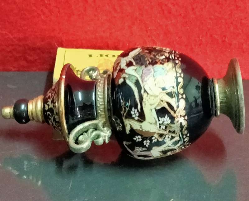 PERFUME Bottle Urn Greek Pottery hand madeDecor Greek Mythology Gods Goddess`s deer flowers 2 scr