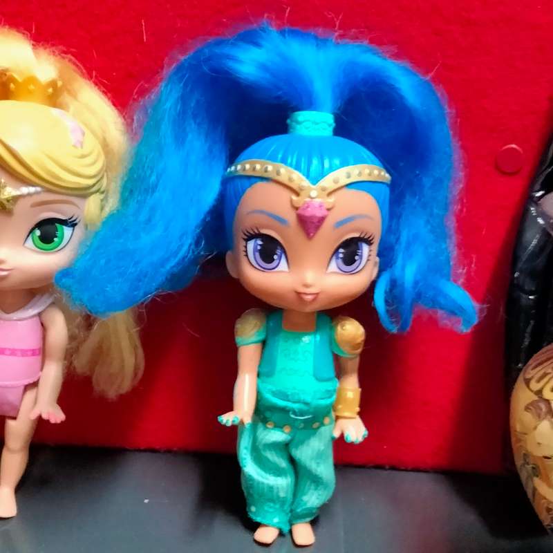 2015 Nickelodeon Shimmer+Shine Genie Dolls+LEAH hair blond Pink blue Hard Plastic Mattel86 episodes