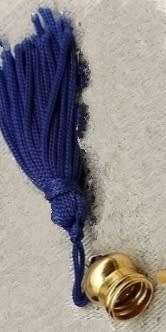 Perfume bottle COBOLT blue Matt satin glass blue gold lid tassels shell embossed Design LOOK