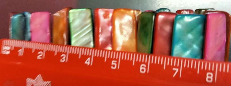 VTG Rainbow ABALONE Mother O Pearl Dyed Stretch Bracelet LOOK At My BUY NOW items NO WAITING