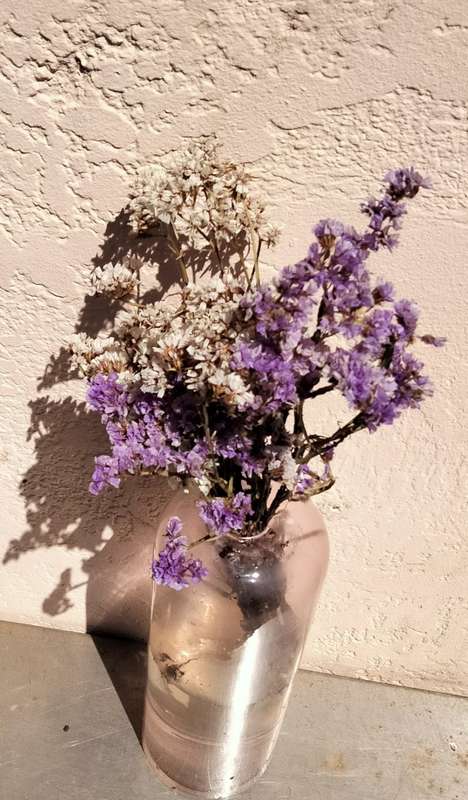 VASE Tall Flowers*Glass Thick Clear* Cylindrical*Tall Round top Small Top Opening Thick hand blown