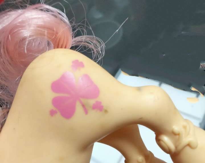 toys Pink clover Unicorn pony Chap Mei  brushable pink hair silver collar