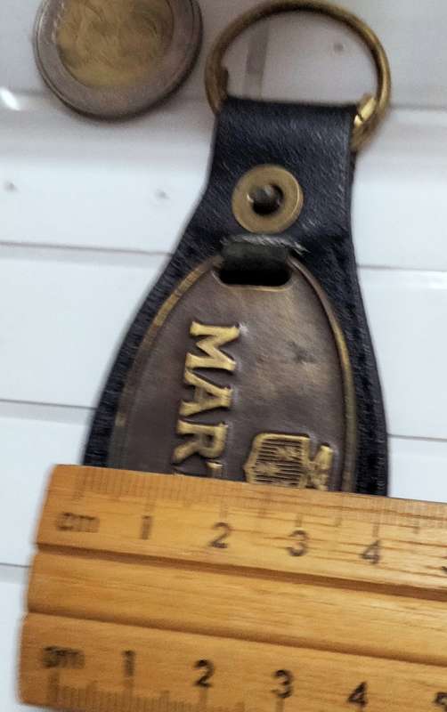 Keyring -  Martel - metal on leather- synthetic