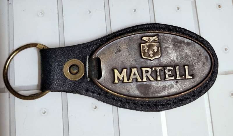 Keyring -  Martel - metal on leather- synthetic