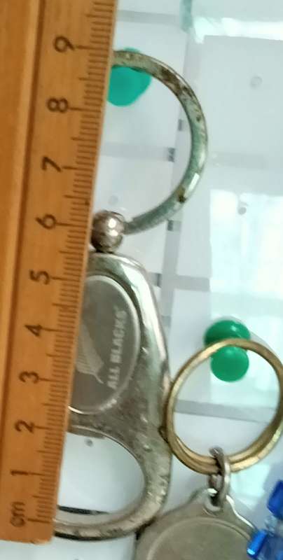 Keyrings -All blacks -  Bell shape opener - Art glass dangle beads