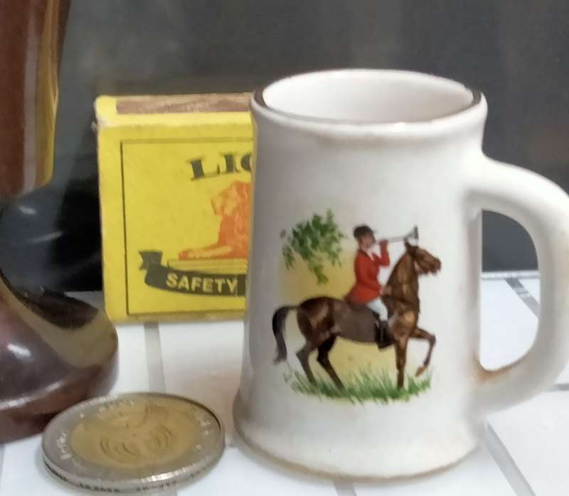 Tot Measures porcelain picture of horse + rider
