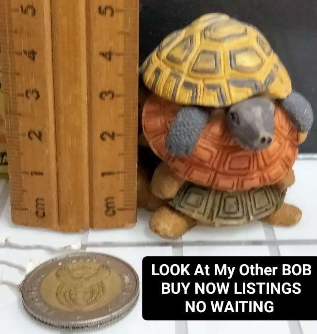 Pill Box lift of lid Tortoise Totem Pole small composite