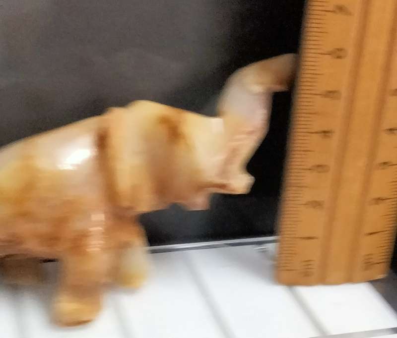 1 ONYX semi precious gemstone Elephant figurine Small  Note 3 feet damage still nice item
