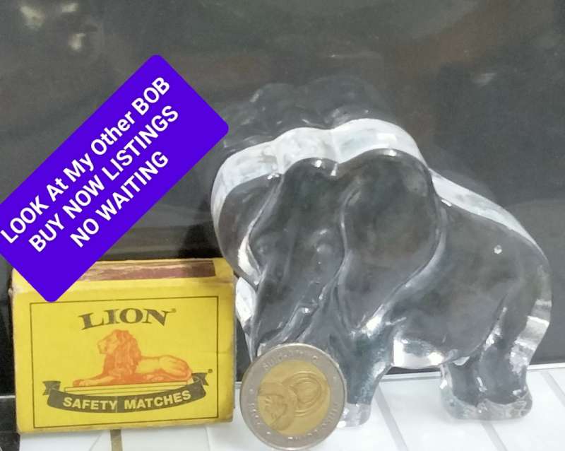 Paperweight  Glass clear ELEPHANT