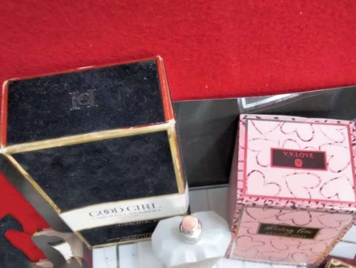 EMPTY Perfume Bottle+Boxes RARE PEARLS AVON+ Box Good Girl Carolina+Shining Star for the collector