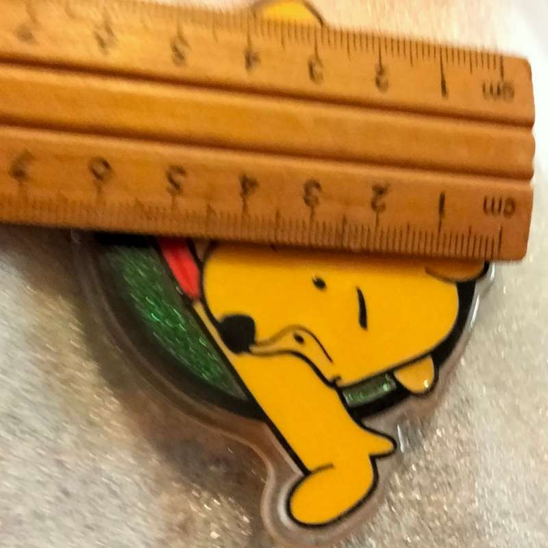 Poo Bear Pin back says  Disney Store St Lucia