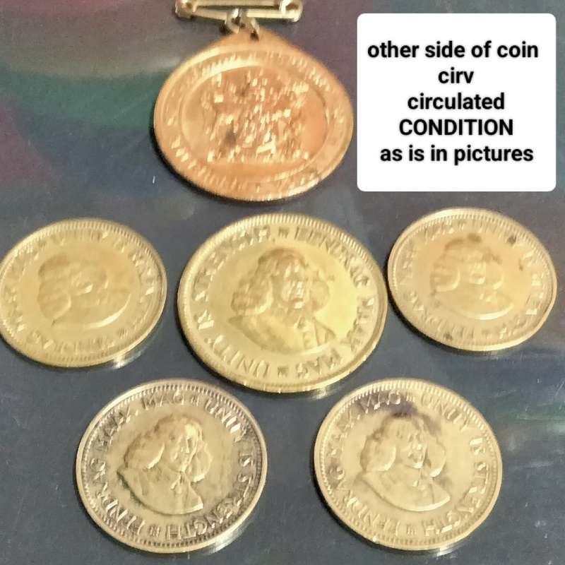 Souvenir Events Medal 31.5.1961 Formation of the Republic S.A. Bronze plate+60sCoins1/2 cents