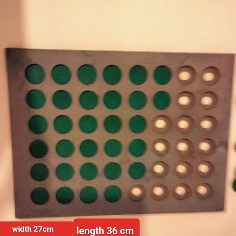 Coin Storage tray has 48 routed holes has round pieces of green field in *NOTE NOT included Coins*