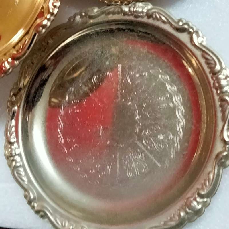 5 Gilt plated Coasters LOOK At My BUY NOW Items NO WAITING