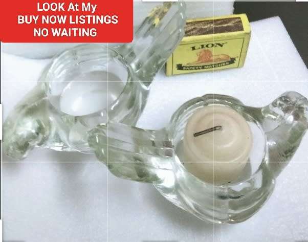2 Classy!Candle holder Glass BIRD INDIANA  LOOK At My BUY NOW Items NO WAITING
