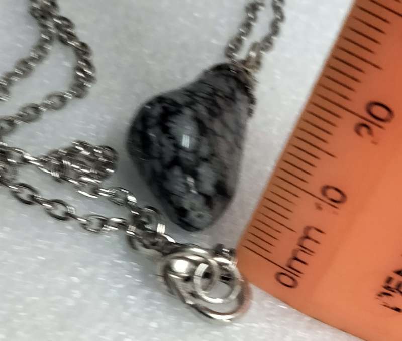 Necklace Snowflake Obsidian pendant+stainless steel chain