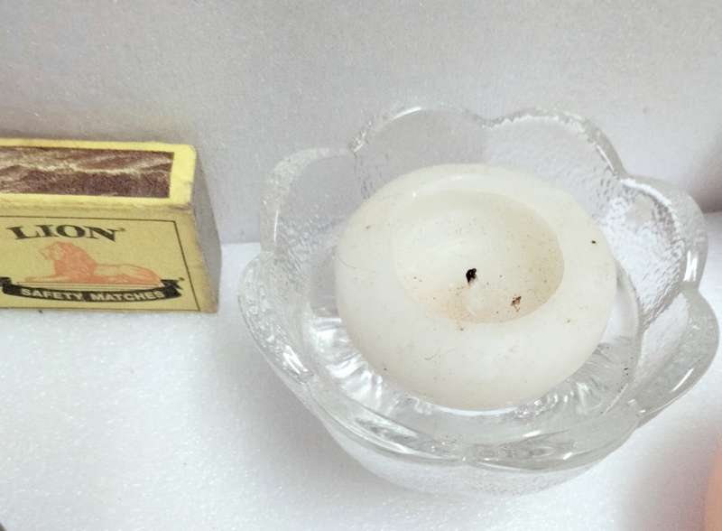 2 candle holders Glass frosted Scalloped top edges+ clear design LOOK At My BUY NOW Items NO WAITING