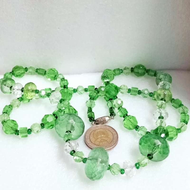 1 NECKLACE Vintage Italian glass faceted beads+3 large acrylic - look at my Buy Now - No Waiting
