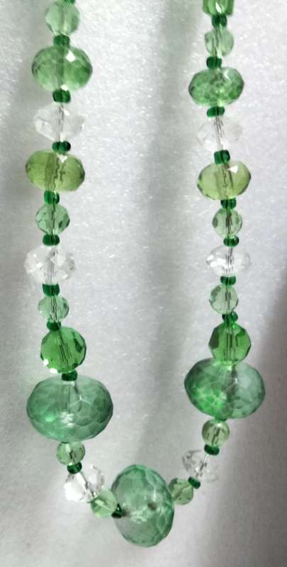 1 NECKLACE Vintage Italian glass faceted beads+3 large acrylic - look at my Buy Now - No Waiting
