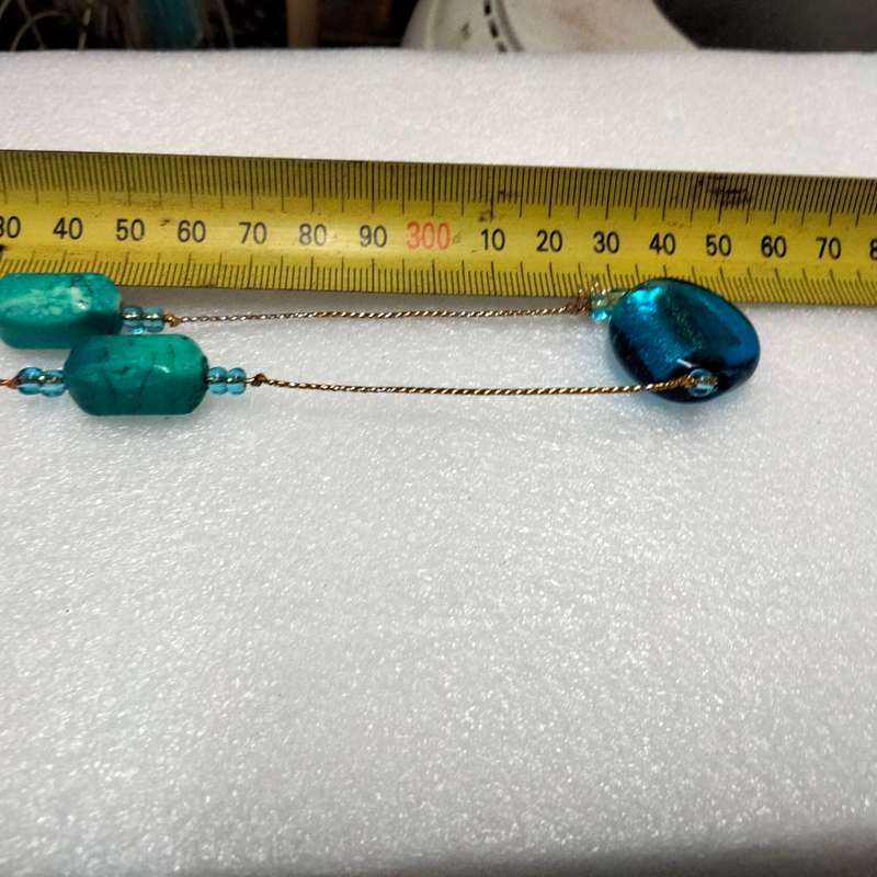 Necklace vintage Italian glass foil lampwork beads+acrylic Look at my buy No Waiting