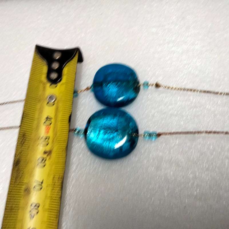 Necklace vintage Italian glass foil lampwork beads+acrylic Look at my buy No Waiting