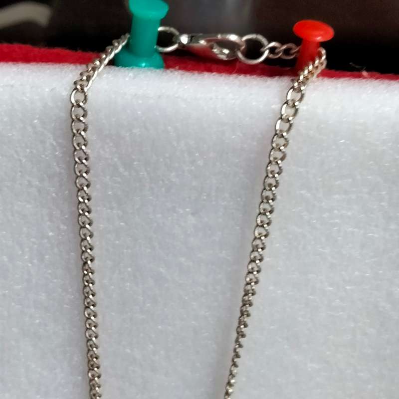 Necklace - Cameo Pendant composite + 2 spacers lobster clasp metal chain